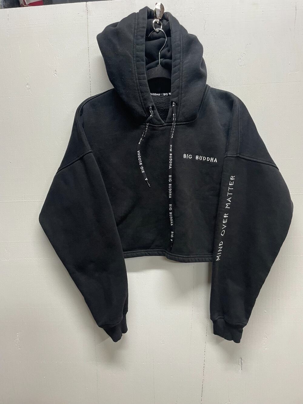 Big Buddha Women's Oversized Cropped Hoodie Medium Mind Over Matter